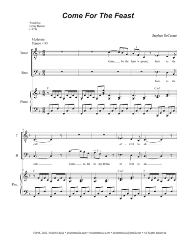 Come For The Feast (2-part choir - (TB)