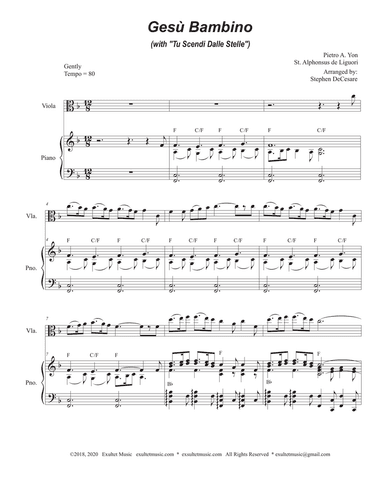 Gesu Bambino (with "Tu Scendi Dalle Stelle") (Viola solo and Piano)