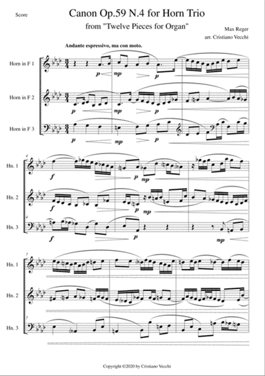 Canon Op.59 N.4 for Horn Trio