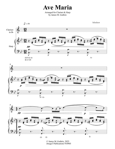 Schubert: Ave Maria for Clarinet & Harp