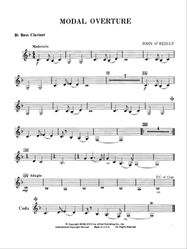 Modal Overture: B-flat Bass Clarinet