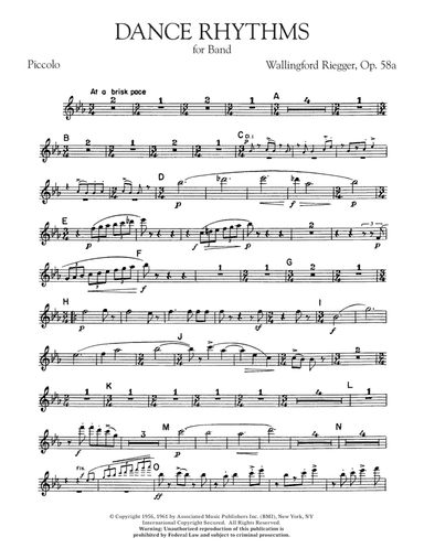 Dance Rhythms for Band, Op. 58 - Piccolo