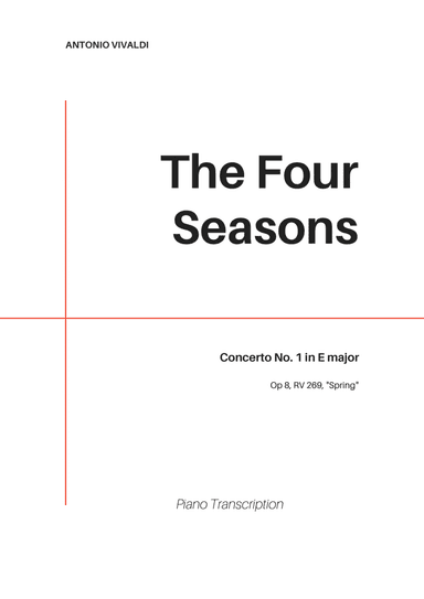 The Four Seasons - Spring for Piano Intermediate