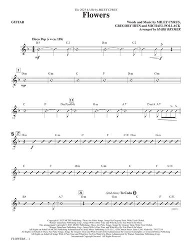 Flowers (arr. Mark Brymer) - Guitar