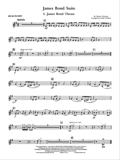 James Bond Suite (Medley): 3rd B-flat Trumpet