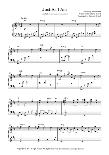 Just As I am - Solo Piano