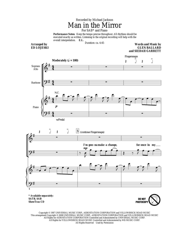 Man In The Mirror (arr. Ed Lojeski)