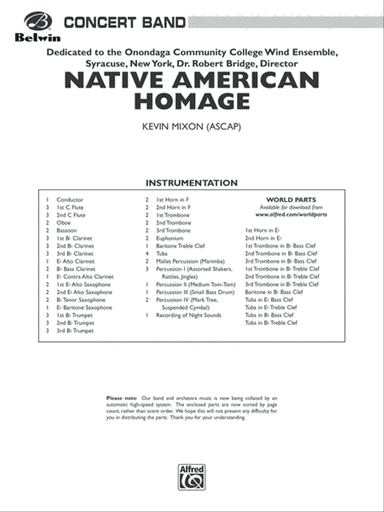 Native American Homage: Score