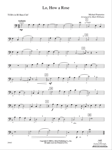 Lo, How a Rose: (wp) B-flat Tuba B.C.