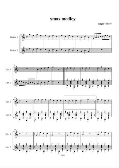 christmas song medley for two guitars