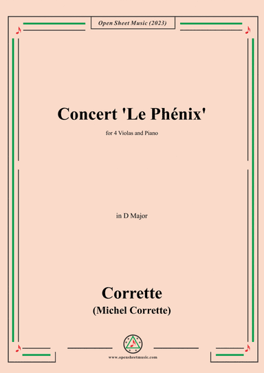 M. Corrette-Concert 'Le Phénix',in D Major,for 4 Violas and Piano
