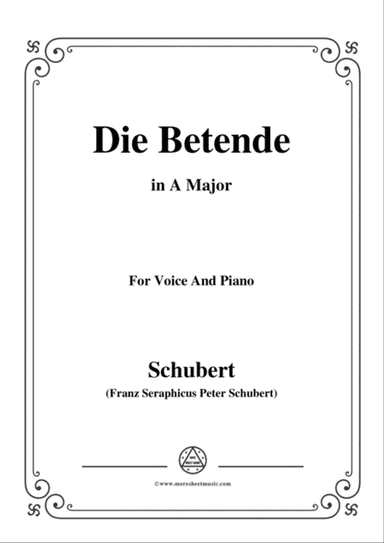 Schubert-Die Betende,in A Major,for Voice&Piano