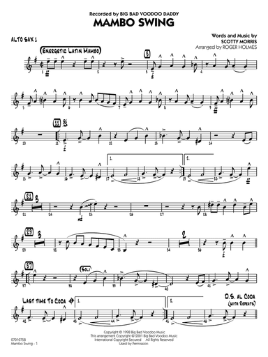 Mambo Swing (arr. Roger Holmes) - Alto Sax 1