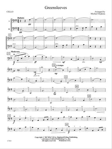 Greensleeves: Cello