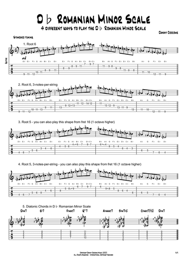 Db Romanian Minor Scale (4 Ways to Play)