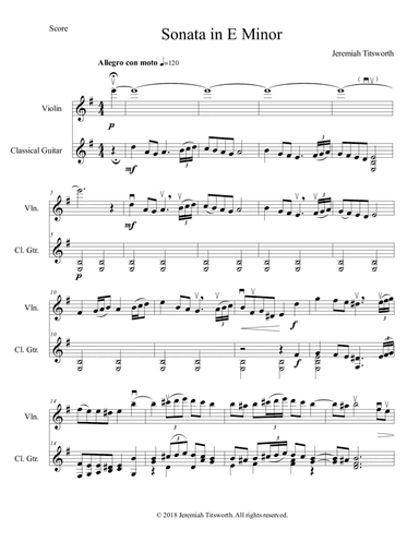 Sonata for Violin and Guitar