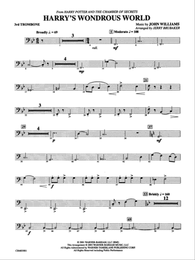 Harry's Wondrous World (from Harry Potter and the Chamber of Secrets): 3rd Trombone