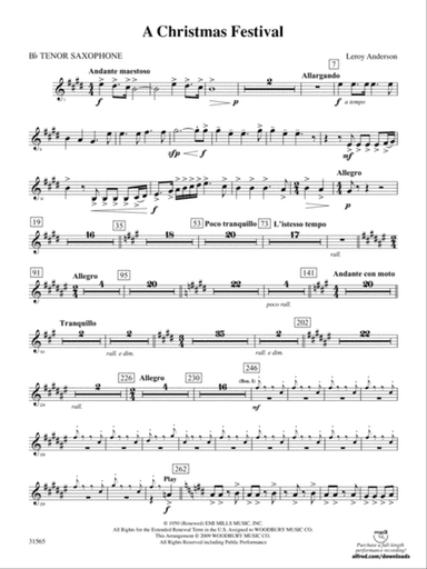 A Christmas Festival: B-flat Tenor Saxophone