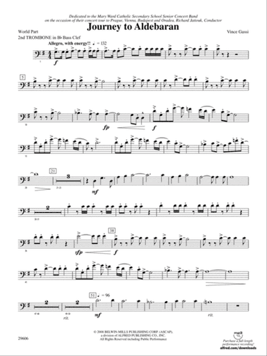 Journey to Aldebaran: (wp) 2nd B-flat Trombone B.C.