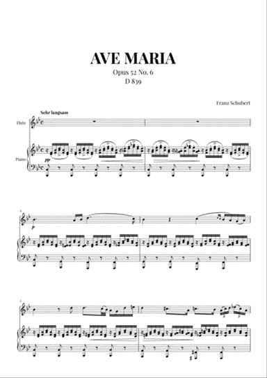 Ave Maria (Schubert) for Flute and Piano