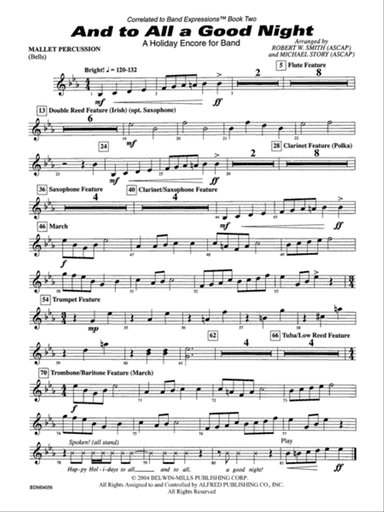 And to All a Good Night (A Holiday Encore for Band): Mallets