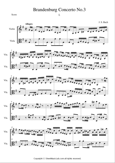Brandenburg Concerto No. 3 in G Major (BWV 1048)