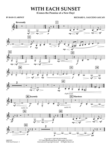 With Each Sunset (Comes the Promise of a New Day) - Bb Bass Clarinet
