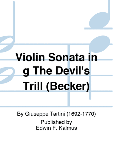 Violin Sonata in g The Devil's Trill (Becker)