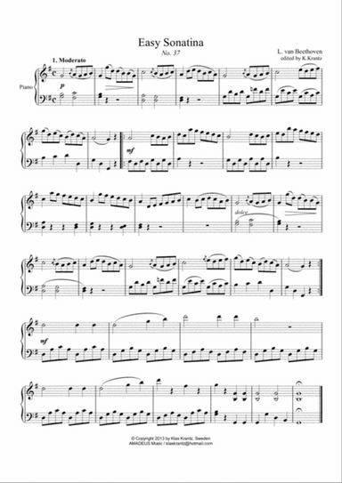 Easy Sonatina No. 37 for piano solo
