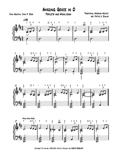 Amazing Grace in D-Major