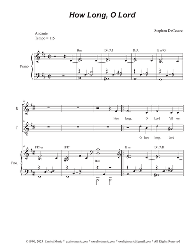 How Long, O Lord (Duet for Soprano and Tenor solo)