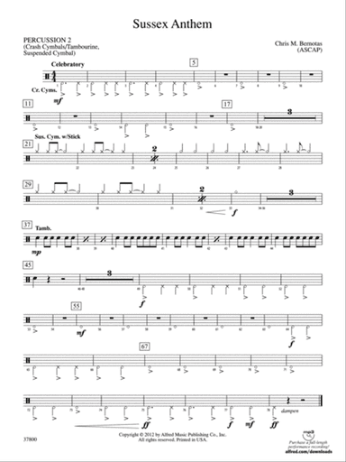 Sussex Anthem: 2nd Percussion