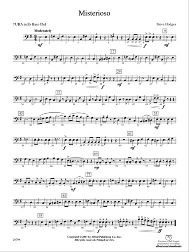 Misterioso: (wp) E-flat Tuba B.C.