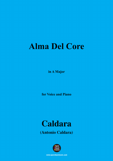 Caldara-Alma Del Core,in F Major,for Voice and Piano