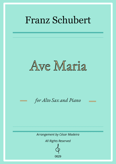 Ave Maria by Schubert - Alto Sax and Piano (Full Score)