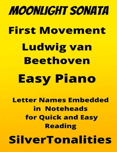 Moonlight Sonata First Movement Easy Piano Sheet Music 2nd Edition