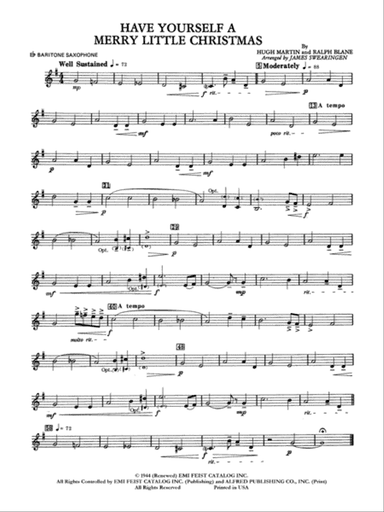Have Yourself a Merry Little Christmas: E-flat Baritone Saxophone