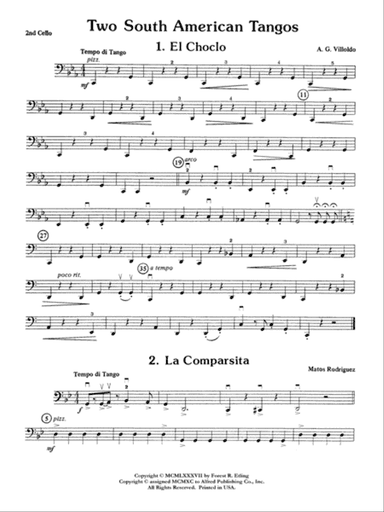 Two South American Tangos: 2nd Cello