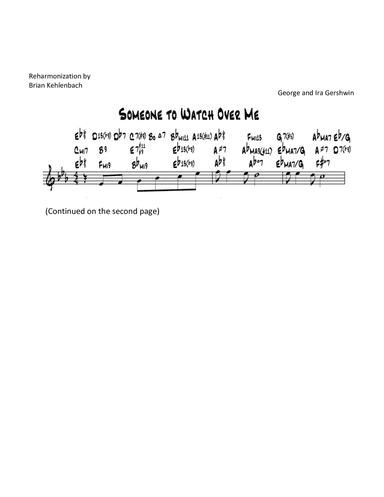 Someone to Watch Over Me reharmonization