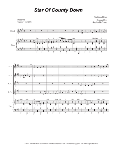 Star Of County Down (Flute Choir and Piano)
