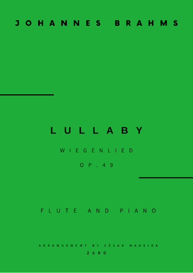 Brahms' Lullaby - Flute and Piano (Full Score and Parts)