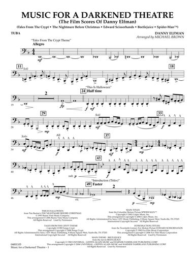 Music for a Darkened Theatre (The Film Scores of Danny Elfman) (arr. Brown) - Tuba