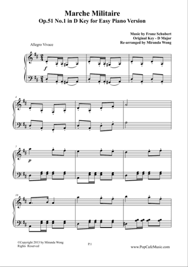 Marche Militaire Op.51 No.1 in D Key