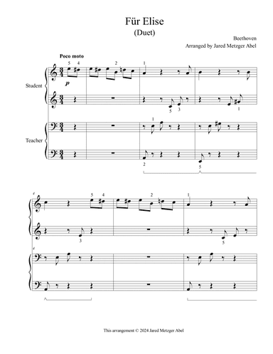 Fur Elise (Easy Duet)