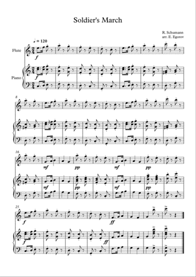 Soldier's March, Robert Schumann, For Flute & Piano