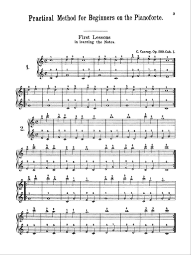 Czerny: Practical Method for Beginners, Op. 599