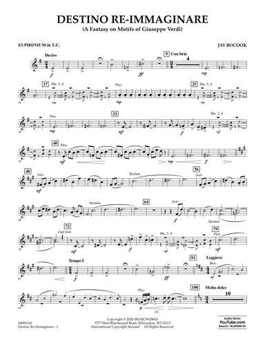 Destino Re-Immaginare (A Fantasy on Motifs of G. Verdi) - Euphonium T.C.