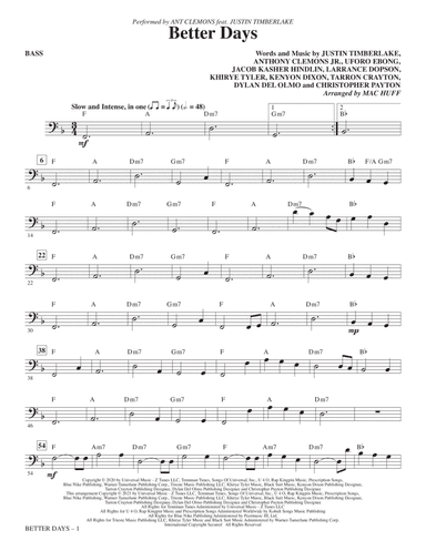 Better Days (arr. Mac Huff) - Bass