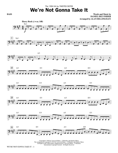 We're Not Gonna Take It - Bass
