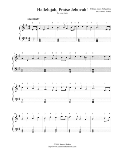 Hallelujah, Praise Jehovah! - for easy piano